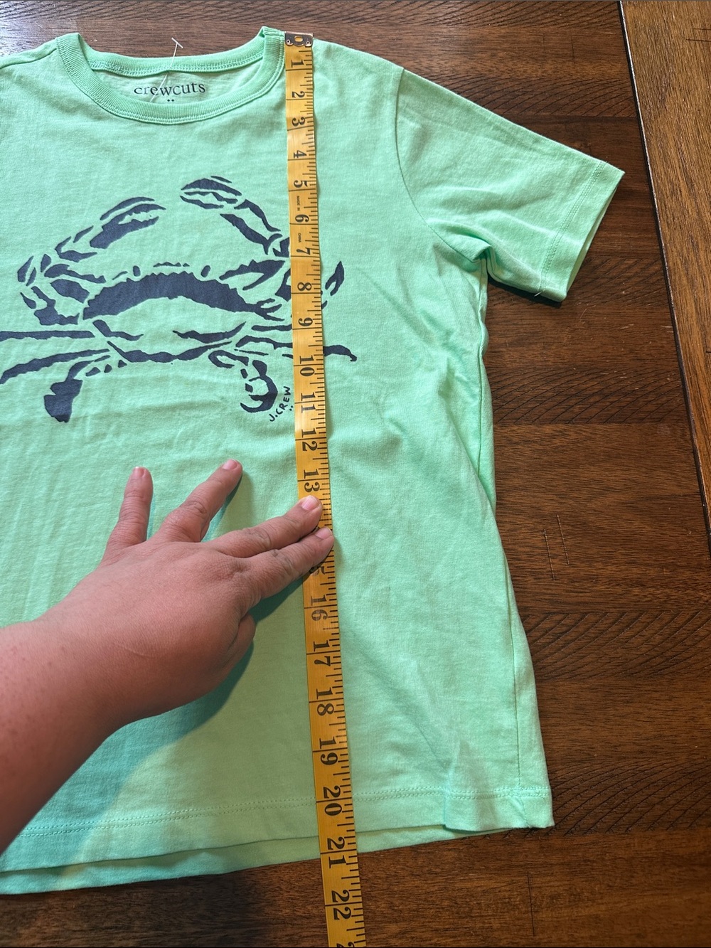 Crewcuts Neon Green Tee with Navy Crab Graphic - Picture 5 of 7